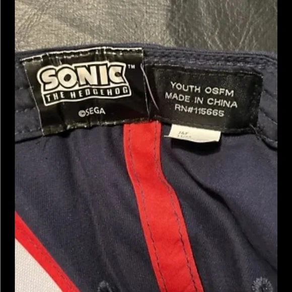Sonic Hedgehog Youth Adjustable SnapBack Ball Cap By Sega Pre-owned - Picture 4 of 4